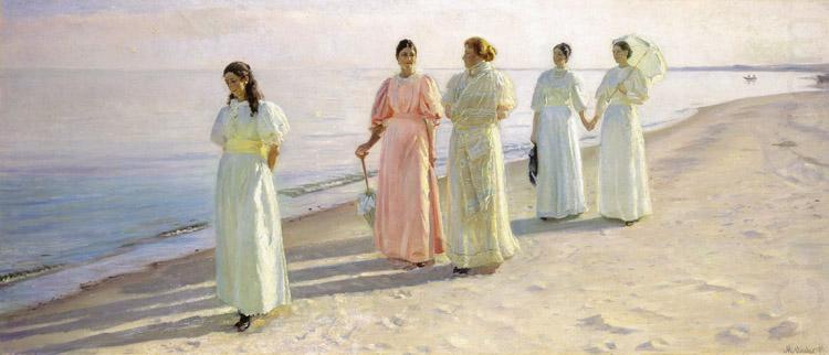 Promenade on Skagen Beach (nn02), Michael Ancher